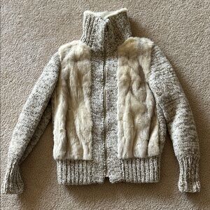 Vintage real mink fur wool jacket